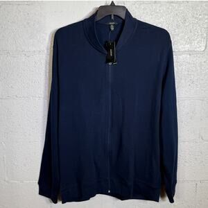 Alfani Men's Pique Knit Bomber Jacket, Navy XXL  $50